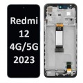 Xiaomi Redmi 12 4G/5G (2023) LCD / OLED touch screen with frame (Original Service Pack) [BLACK] X-408